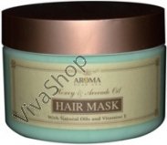 Aroma Dead Sea Лечебная маска для волос и кожи головы с медом, авокадо и витамином Е 600 мл