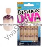 Kiss Broadway Fashion Diva Набор накладных ногтей "Фиолетовый блеск" (кор.длины, клей, ман.палочка)
