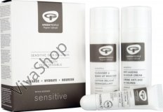 GreenPeople Sensitive Skin Solution Комплексный уход для чувствительной кожи Cleanse Hydrate Nourish (3 ед.)