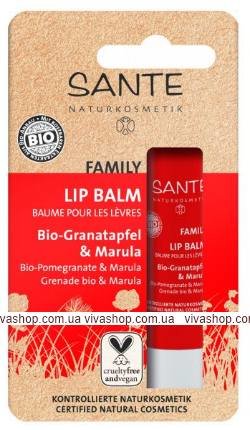 Sante BIO Family Смягчающий бальзам для губ Гранат и Марула 4,5 г