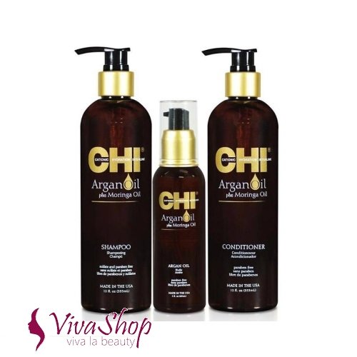 CHI Argan Oil Набор для восстановления волос с маслом Аргана (2х355мл, 89мл)