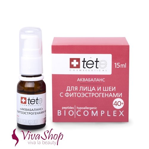 TETe Cosmeceutical Биокомплекс Аквабаланс для лица и шеи с фитоэстрогенами 15мл
